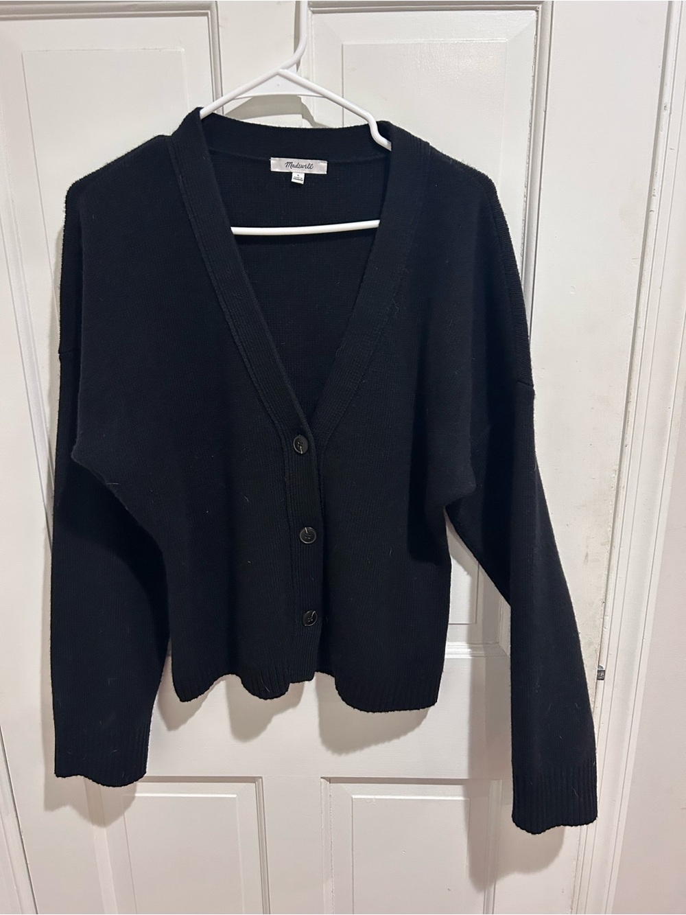 Madewell Black Button-Front V-Neck Cardigan
